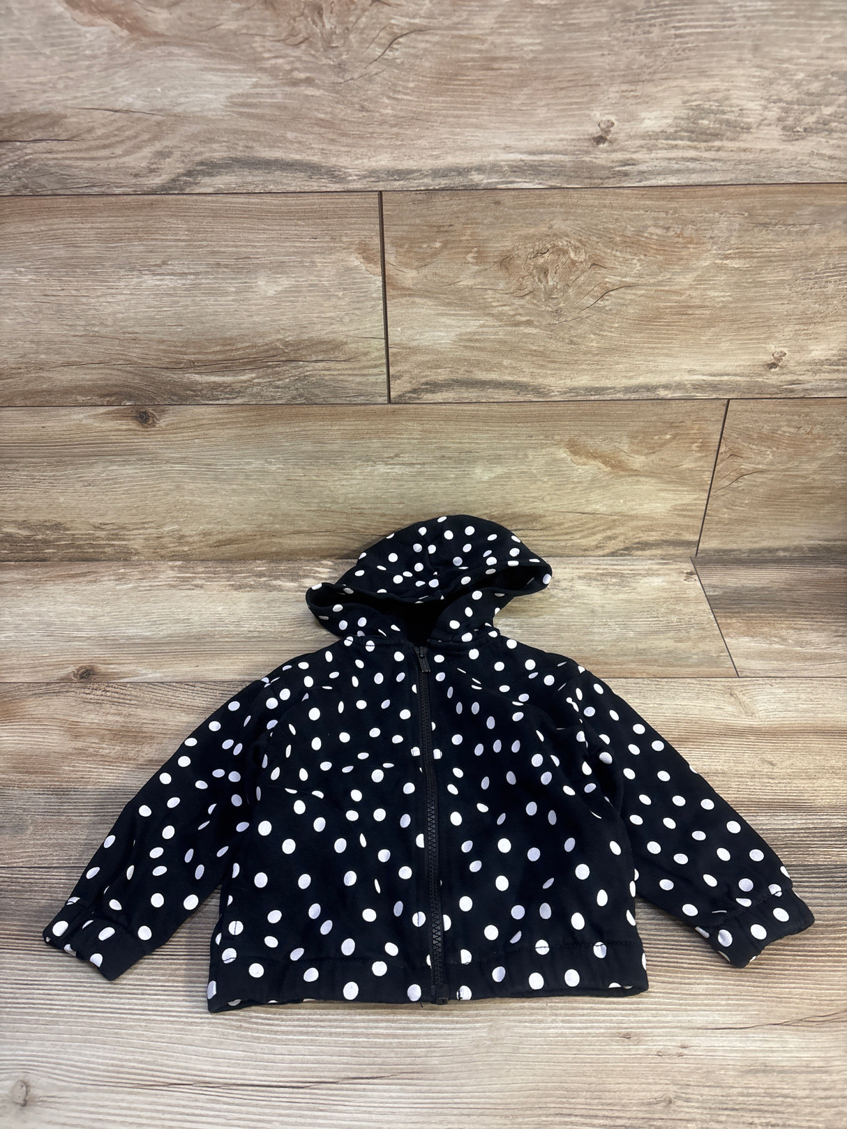 Old Navy Full Zip Polka Dot Jacket Black sz 2T
