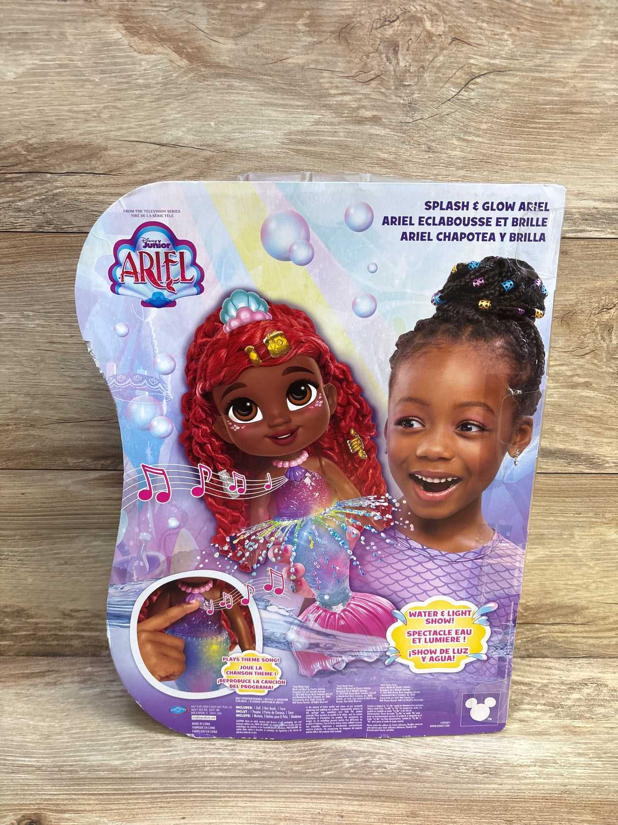 NEW Disney Junior Splash & Glow Ariel 11.5'' Doll with Accessories