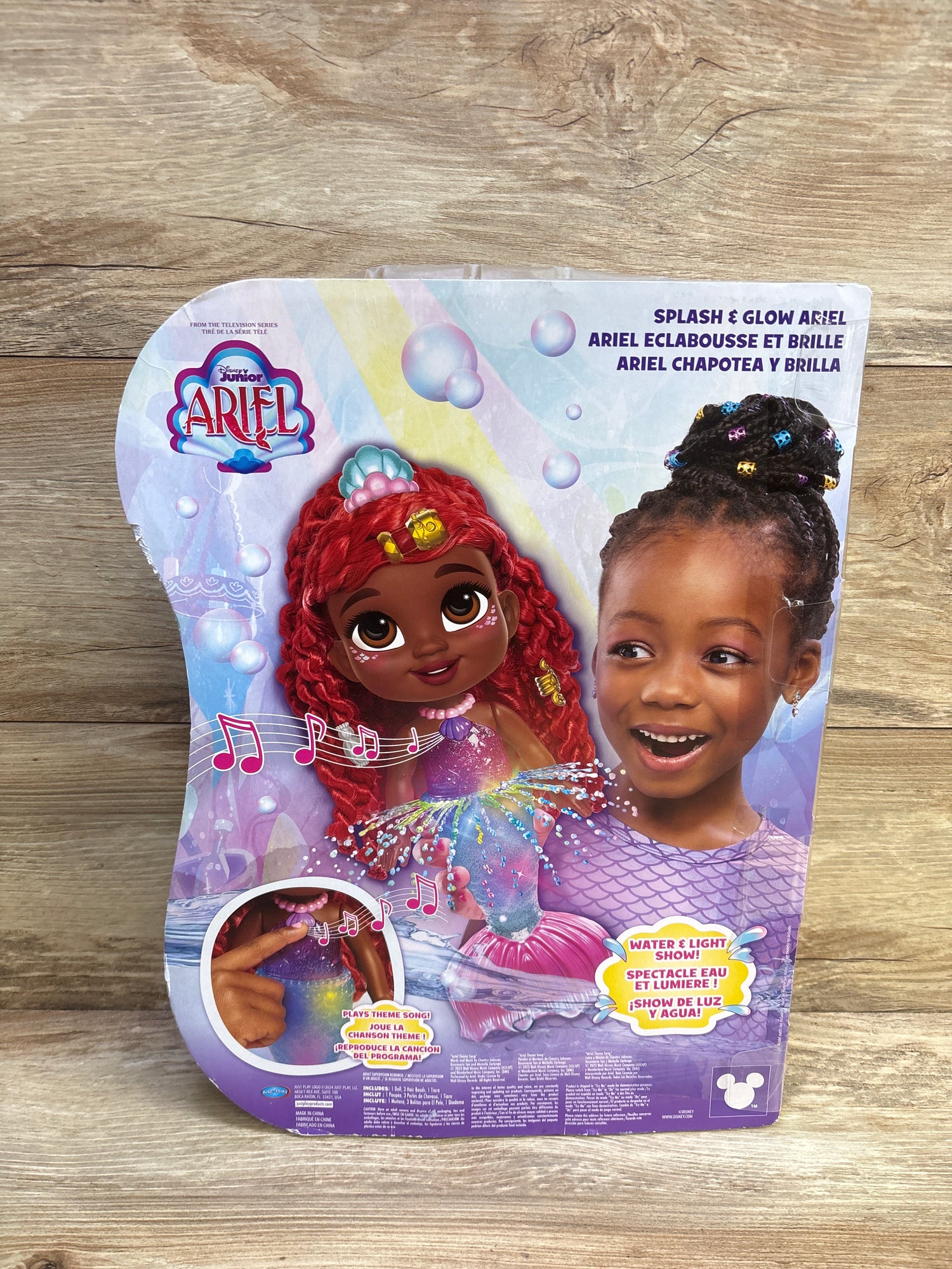 NEW Disney Junior Splash & Glow Ariel 11.5'' Doll with Accessories