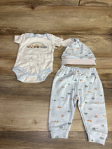 NEW Kyle + Deena 3pc Daddy Loves Me A Ton Bodysuit Set White sz 3-6m