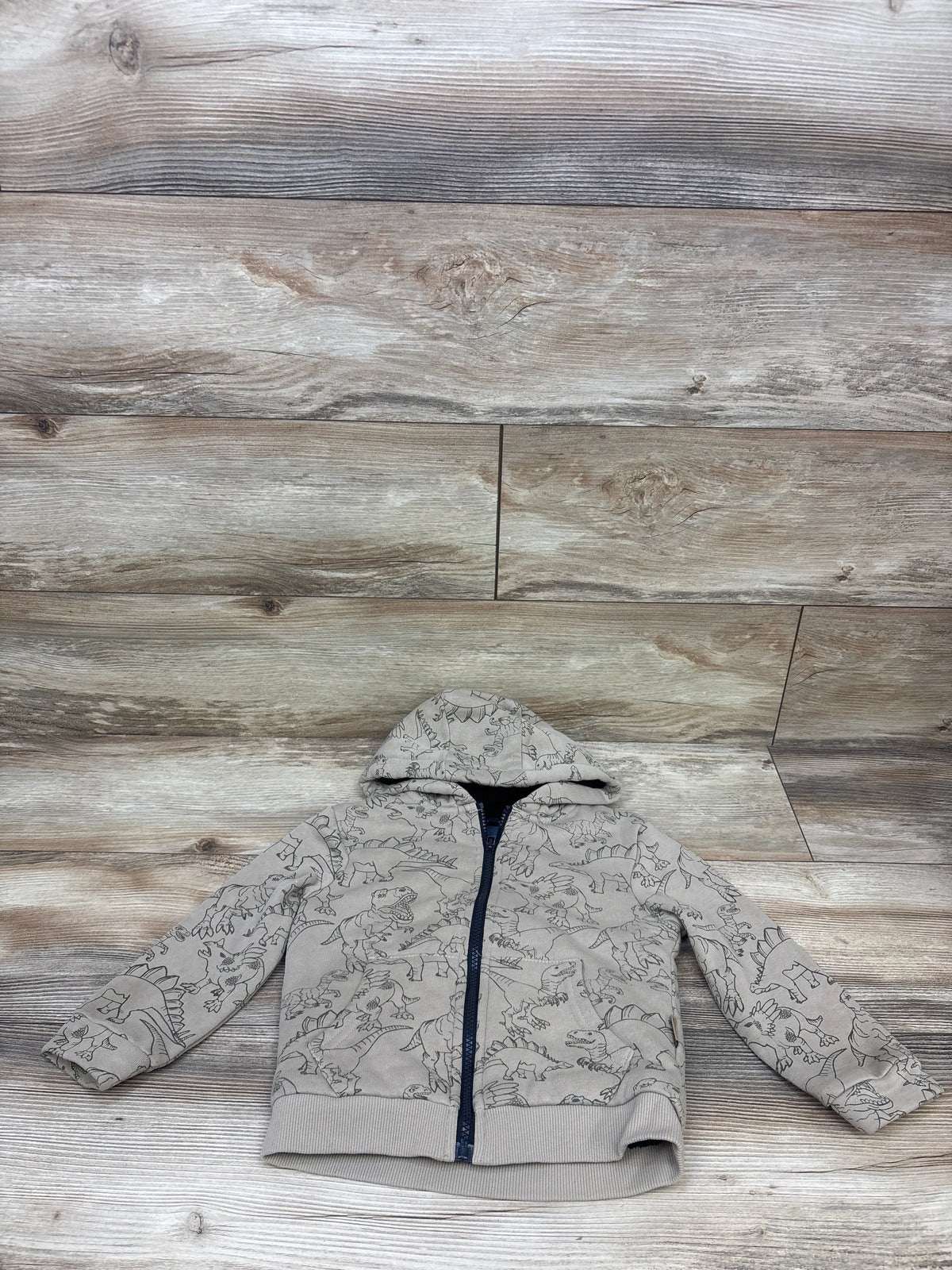 Maximus Rex Sherpa Lined Dinosaur Full-Zip Jacket Tan sz 3T