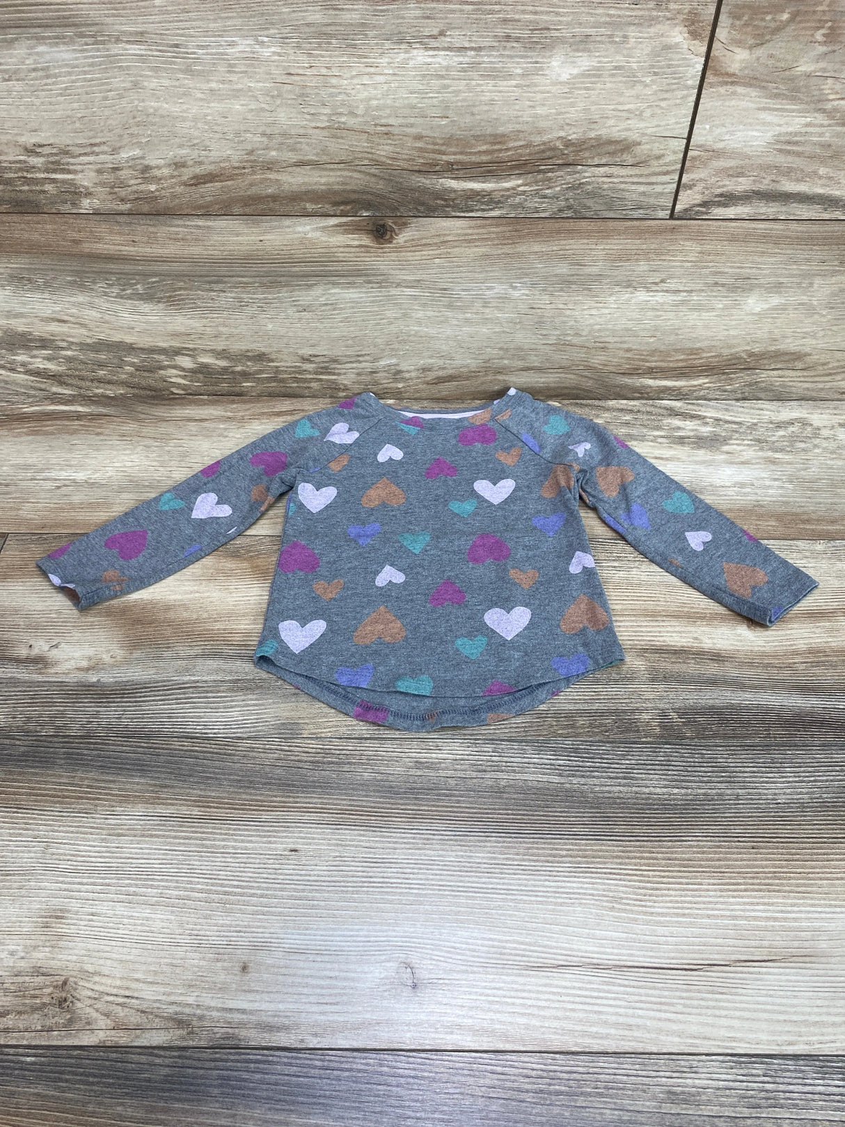 Cat & Jack Heart Print Shirt Grey sz 2T