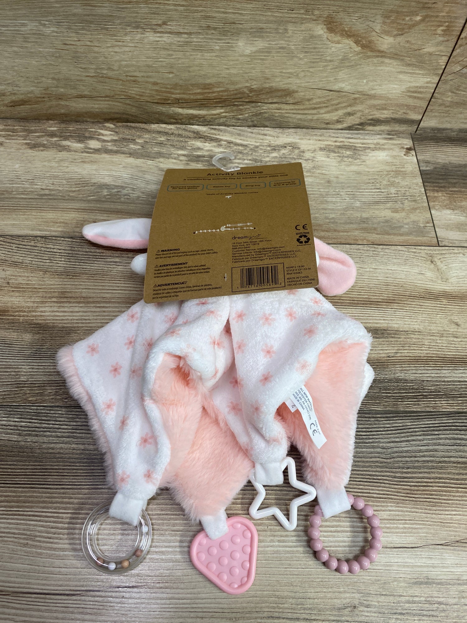 NEW DreamGro Activity Blankie - Pink Bunny
