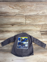 Batman Denim Dark Knight Button Up Shirt Grey sz 3T