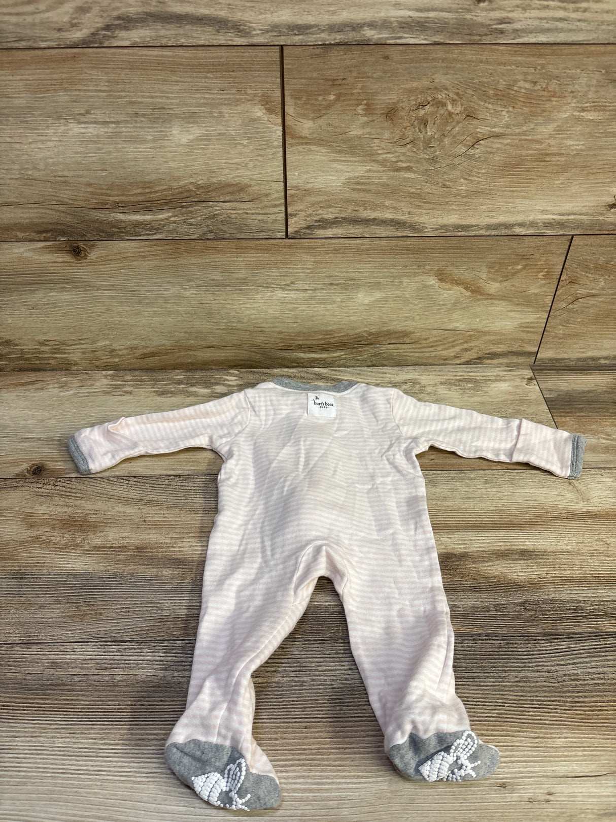 Burts Bees Baby Striped Sleeper Pink sz Newborn