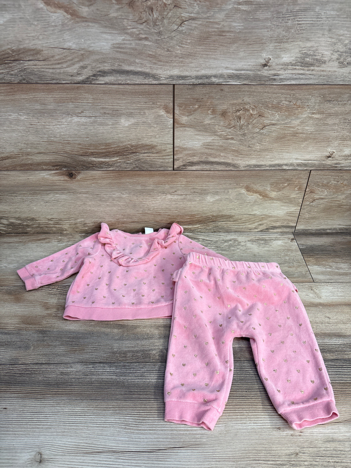 Little Me Velvet 2pc Set Pink sz 9m