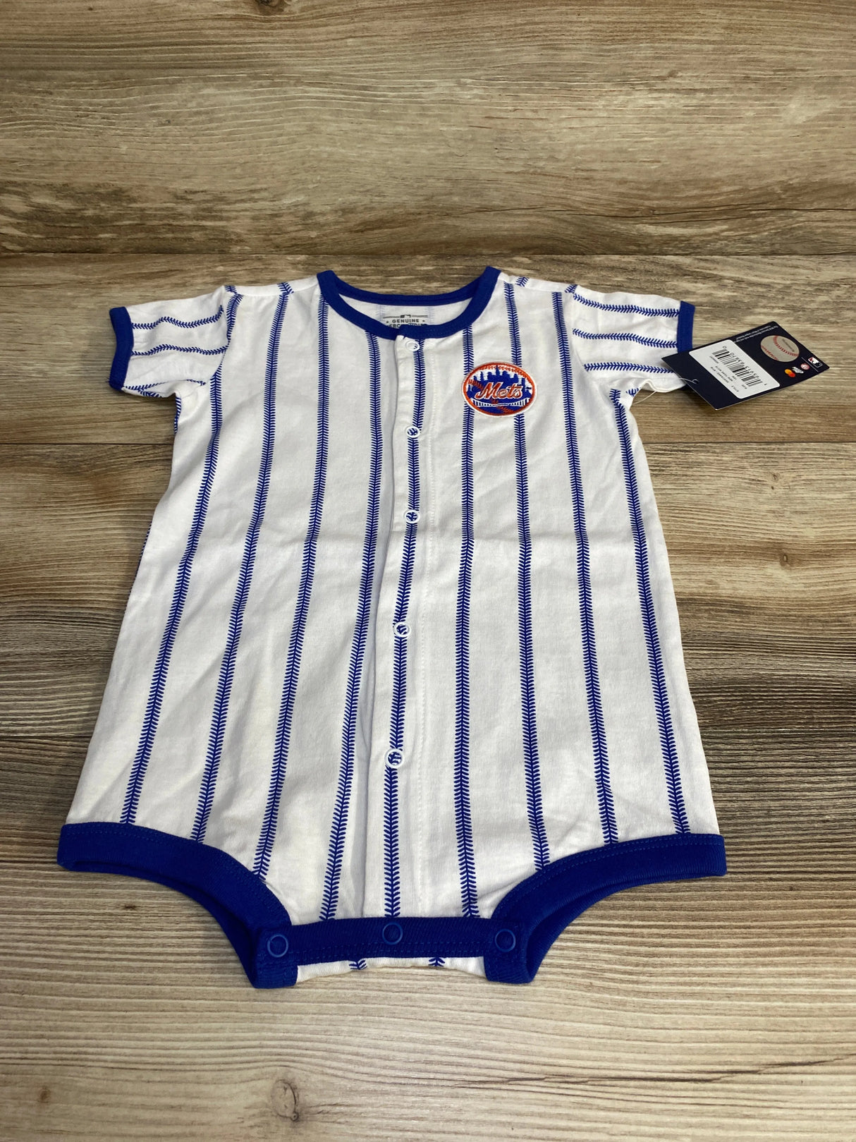 NEW MLB New York Mets Pinstripe Power Hitter Romper sz 18m