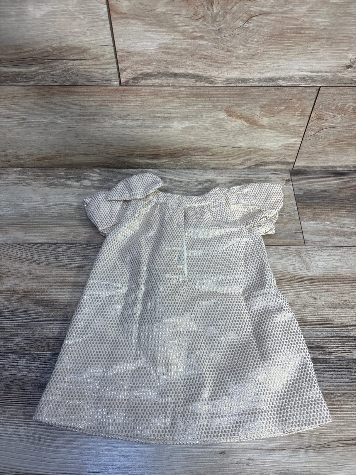 Janie & Jack The Center Stage Metallic Jacquard Dress Gold sz 12-18m