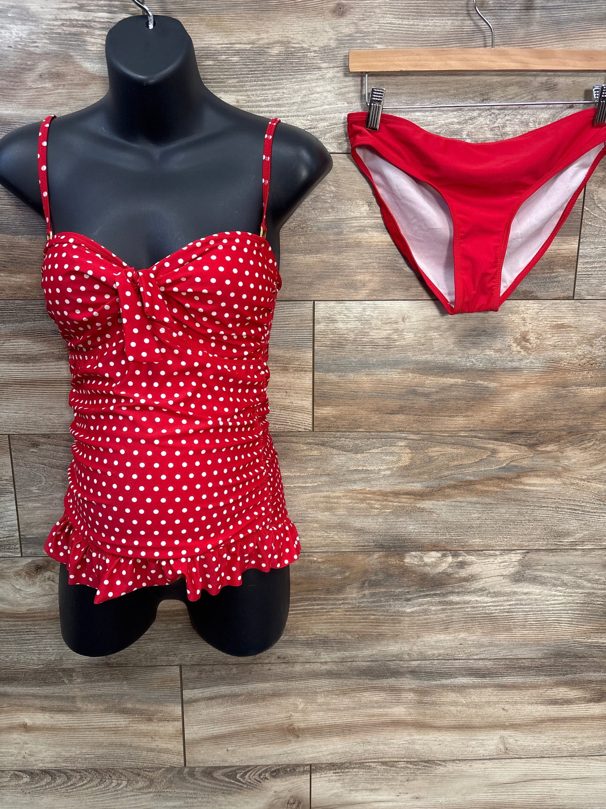 NEW Marina West 2pc Polka Dot Swimsuit Red sz Medium - Me n Mommy To Be