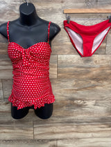 NEW Marina West 2pc Polka Dot Swimsuit Red sz Medium - Me n Mommy To Be