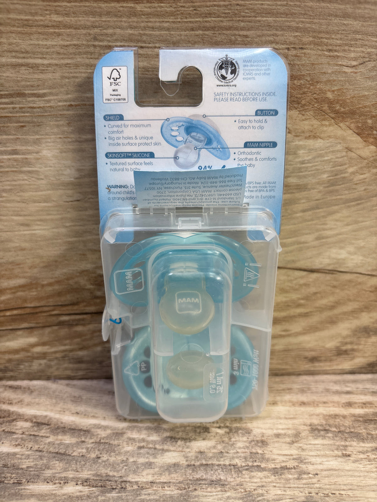 NEW MAM Original 2pk Pacifiers, Blue 6-16m