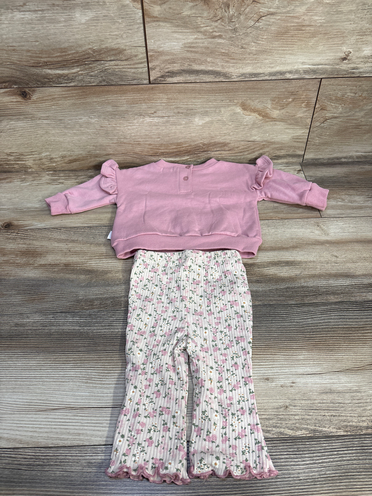 Kensie Baby 2pc Embroidered Sweatshirt & Ribbed Flare Leggings Set Pink sz 0/3m