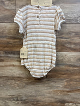 NEW Snug 3pc Knit Eyelet Collar Romper, Knee High Socks, & Headband Beige sz 18m