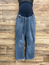 Motherhood Frayed Hem Fully Panel Maternity Jeans Blue sz Large