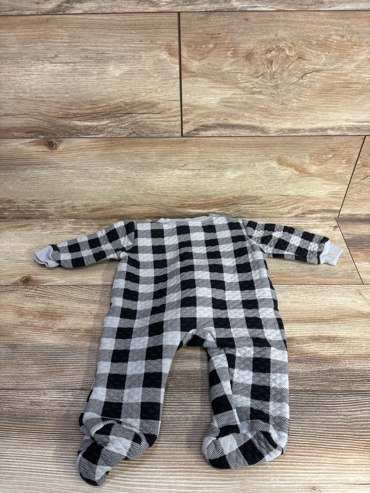 Hudson Baby Quilted Buffalo Plaid Sleeper Grey sz 0-3m