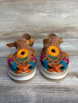 L&G Calzado Floral Leather Huarache Sandals Brown sz 7c