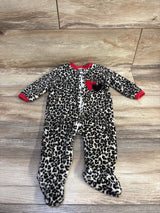 Little & Loved Leopard Print Plush Blanket Sleeper Tan sz 0-3m