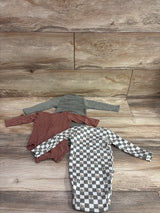 Little Dreamer 3pk Long Sleeve Bodysuits Green sz 0-3m