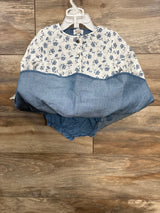 NEW Kensie Baby 3pc Chambray Dress Set Blue sz 12m