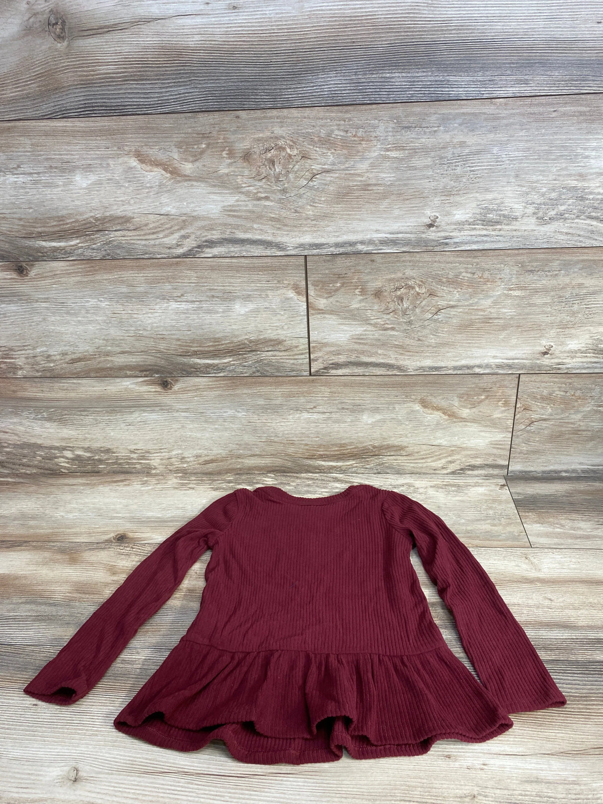 NEW Cat & Jack Ribbed Peplum Top Burgundy sz 5T