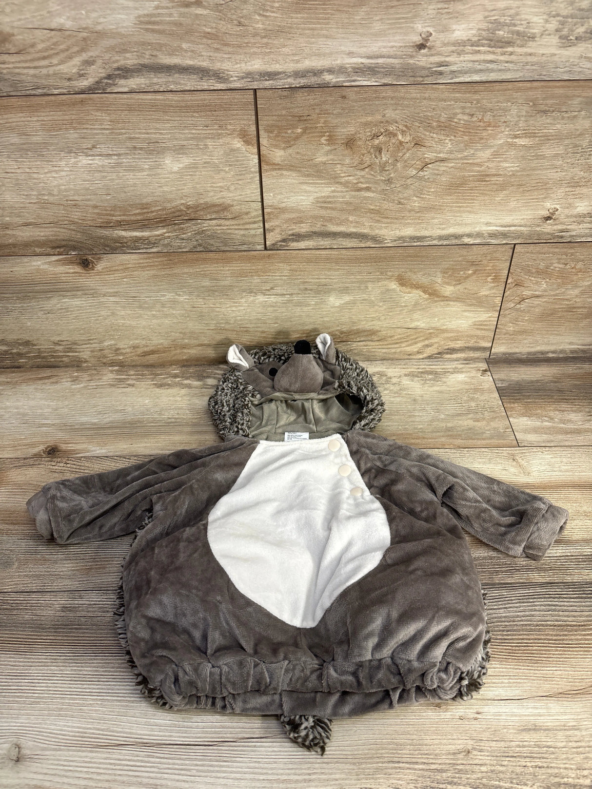 Hooded Plush Hedgehog Sweatshirt Brown sz 0-6m