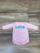 Long Sleeve Love Bodysuit Pink sz Newborn