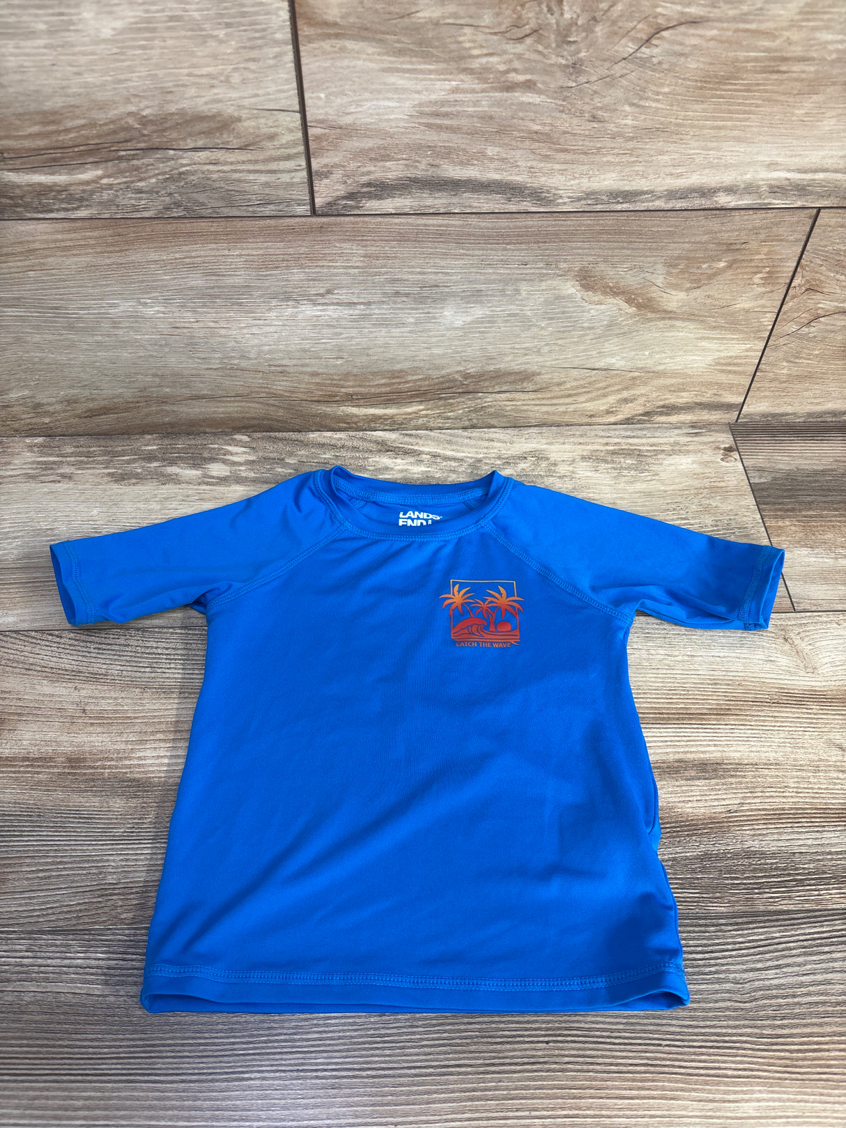 Lands' End Catch The Wave Rash Guard Shirt Blue sz 3T