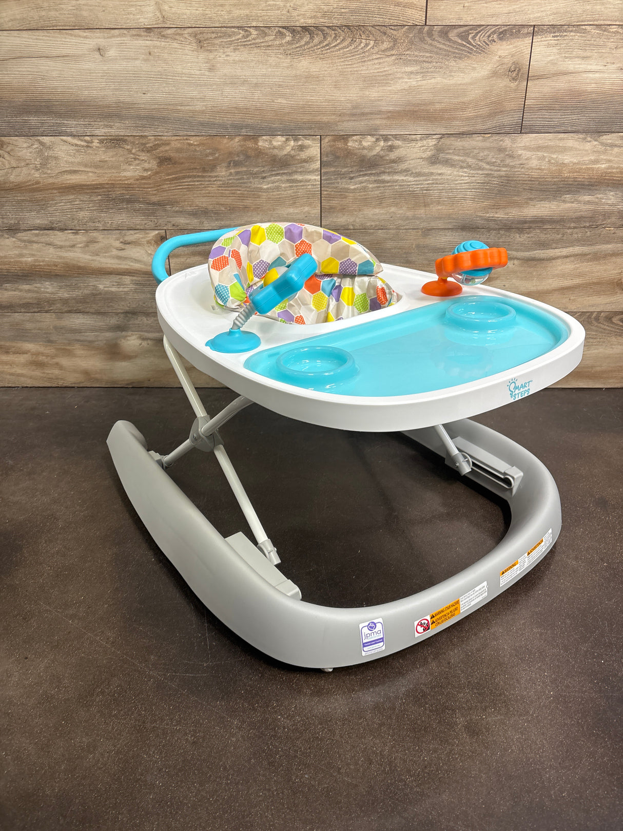Smart Steps Dine N' Play 3-in-1 Feeding Walker with Toys - Hexagon Dots