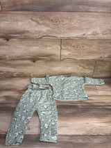 Nicole Miller 3pc Floral Henley Pull Over Sweater & Pants Sage sz 12m