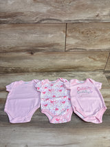 Little Beginnings 3pk Bodysuits Set Pink sz 0-3m
