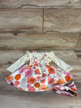 3pc Floral Ghosts Pinafore Dress Set White sz 3-6m - Me n Mommy To Be