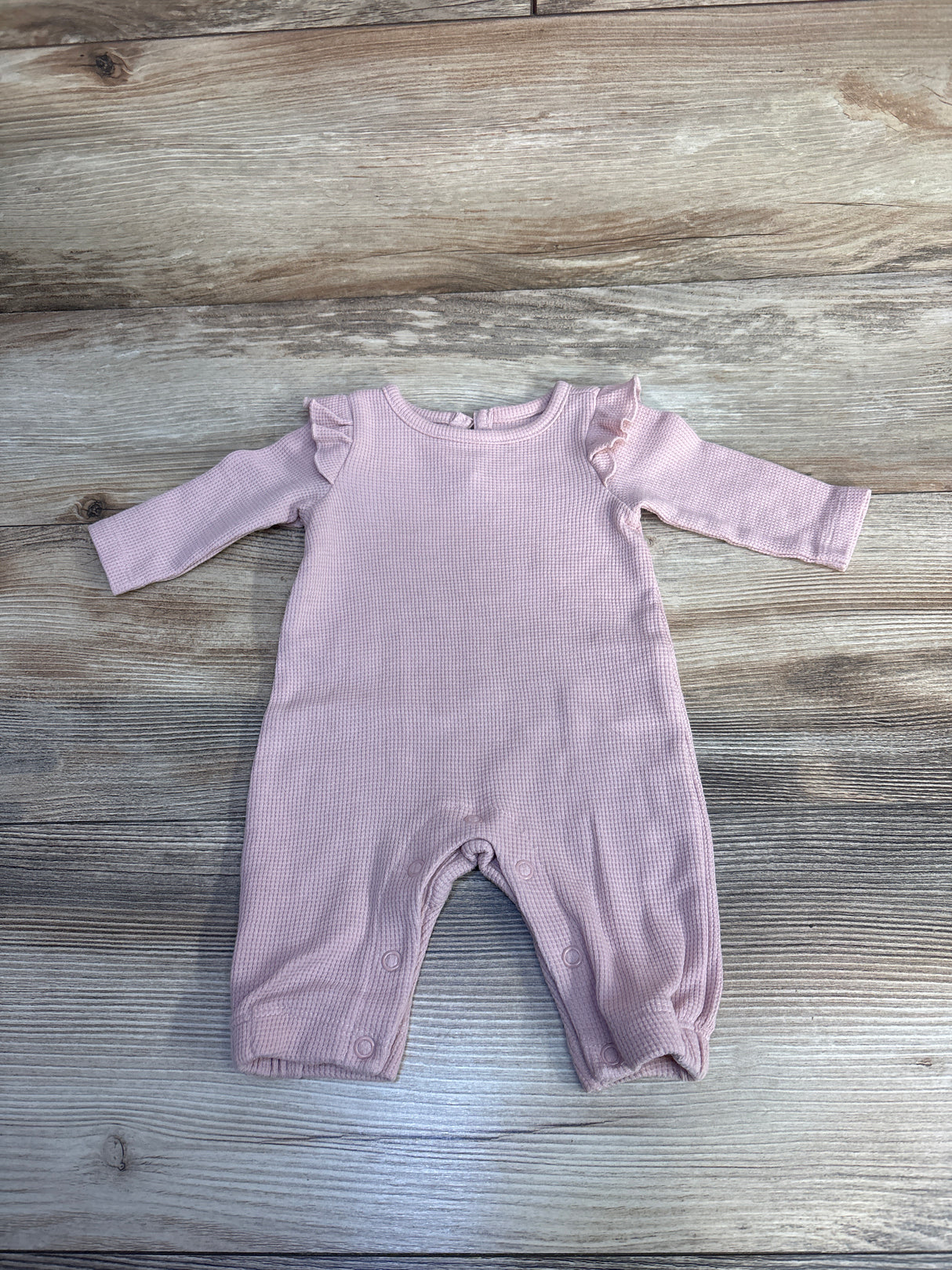 Just One You Ruffled Waffle Knit Coverall Pink sz Newborn