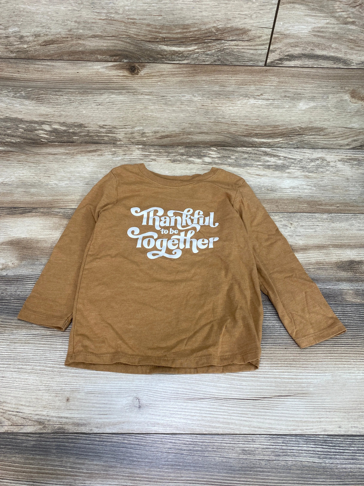 Cat & Jack Long Sleeve "Thankful" Shirt Tan Sz 4T