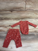 Cloud Island 2pc Ribbed Bodysuit & Pants Set Rust sz Newborn