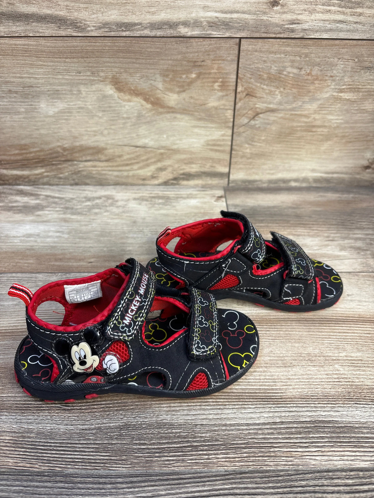 Disney Mickey Mouse Double Strap Sandals Black sz 10c