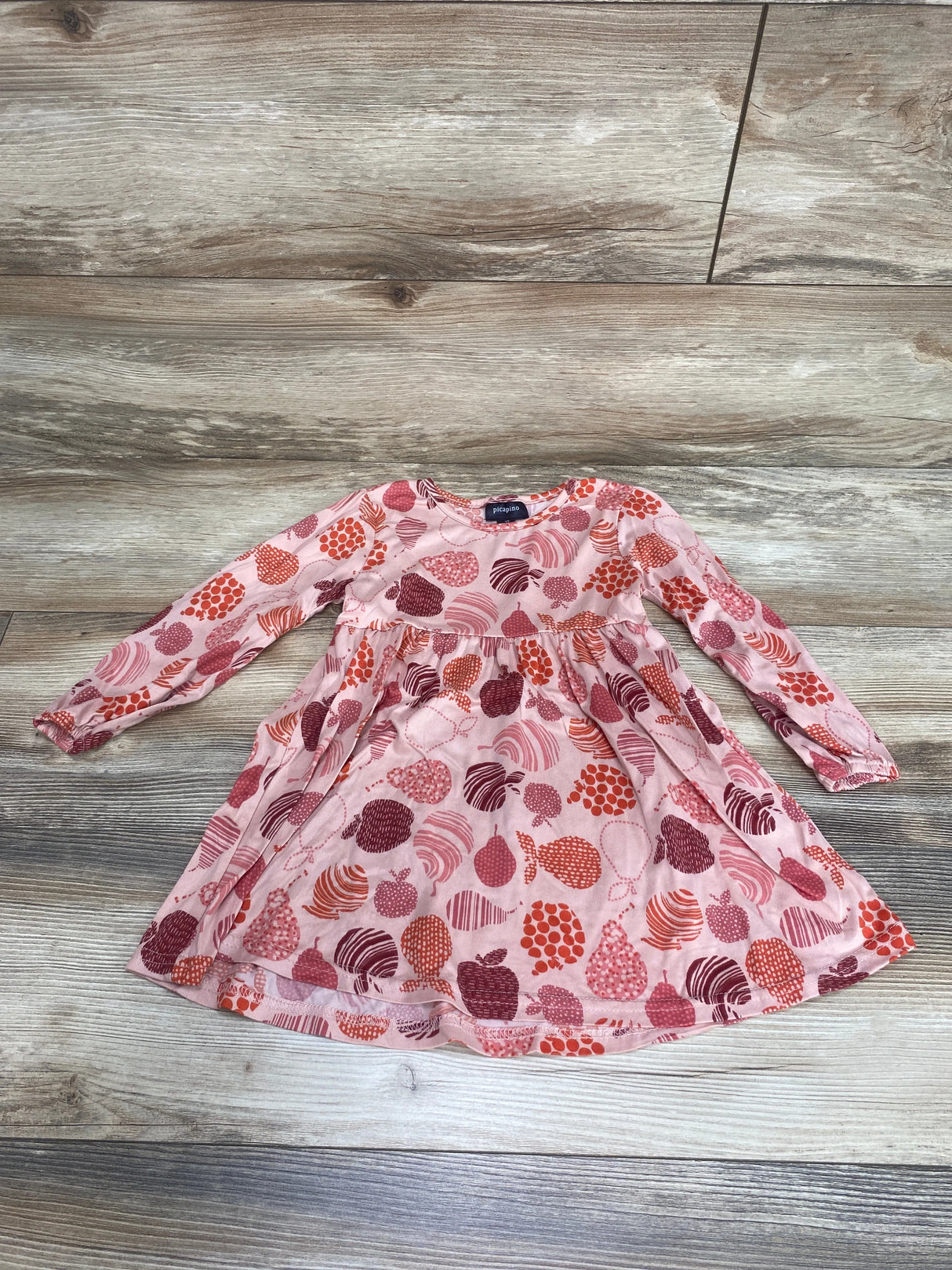 Picapino Fruit Print Dress Pink sz 3T