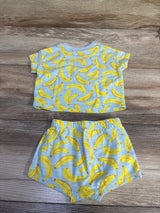 Cat & Jack 2pc Banana Shirt & Bloomers Set Blue sz 0-3m
