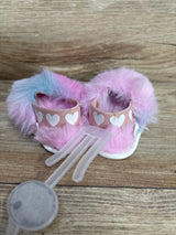 NEW First Steps Faux Fur Slides Pink sz 1c