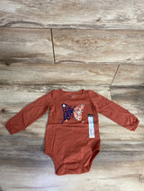NEW Okie Dokie Long Puff Sleeve Bodysuit Terra Cotta sz 24m