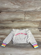 Janie & Jack Puff Sleeve C'est La Vie Sweatshirt Taupe sz 5T