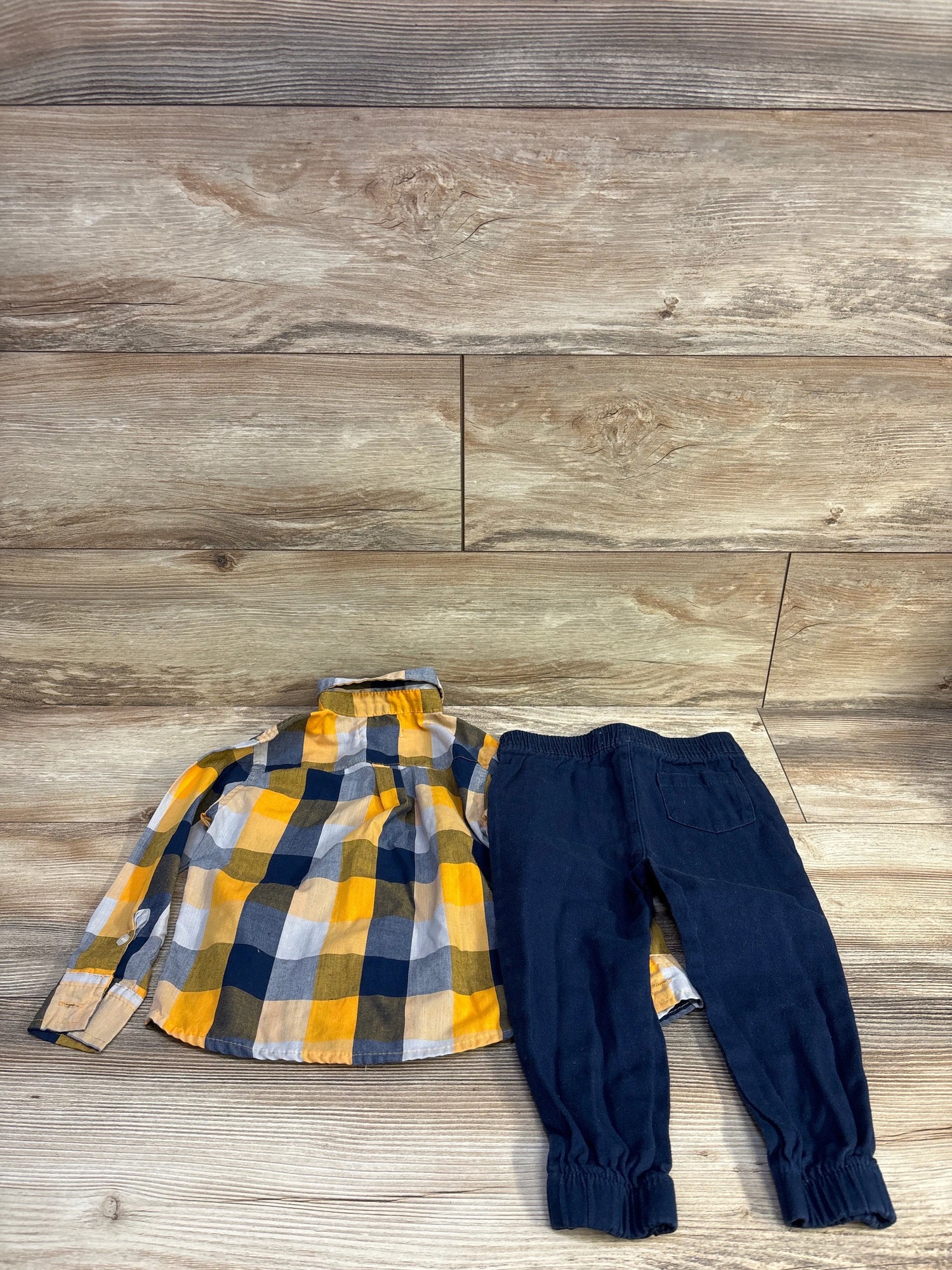 Alex & Jack 2pc Button-Up Shirt & Pants Set Yellow sz 3T