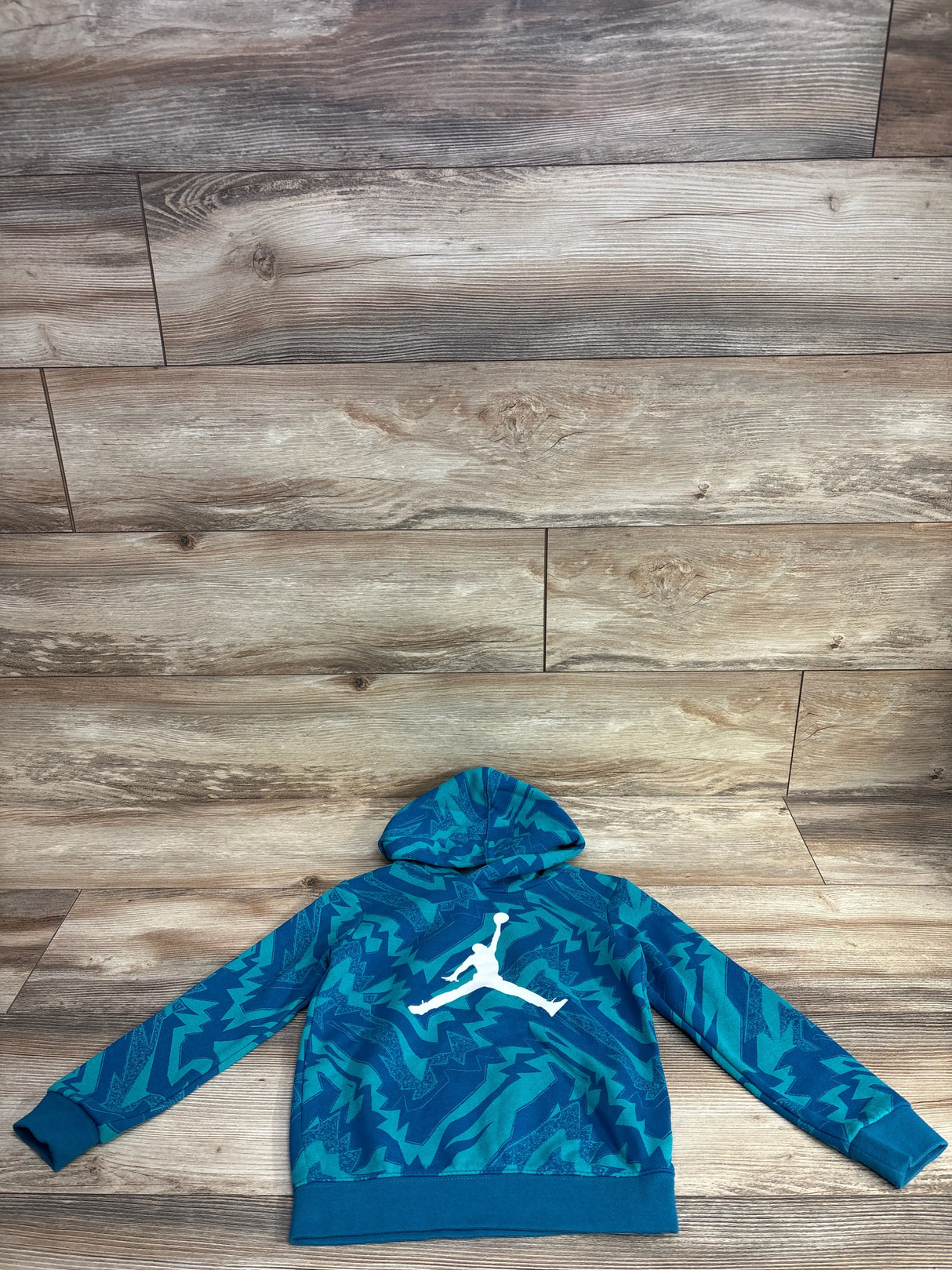 Jordan Pattern Pull Over Hoodie Blue sz 4T