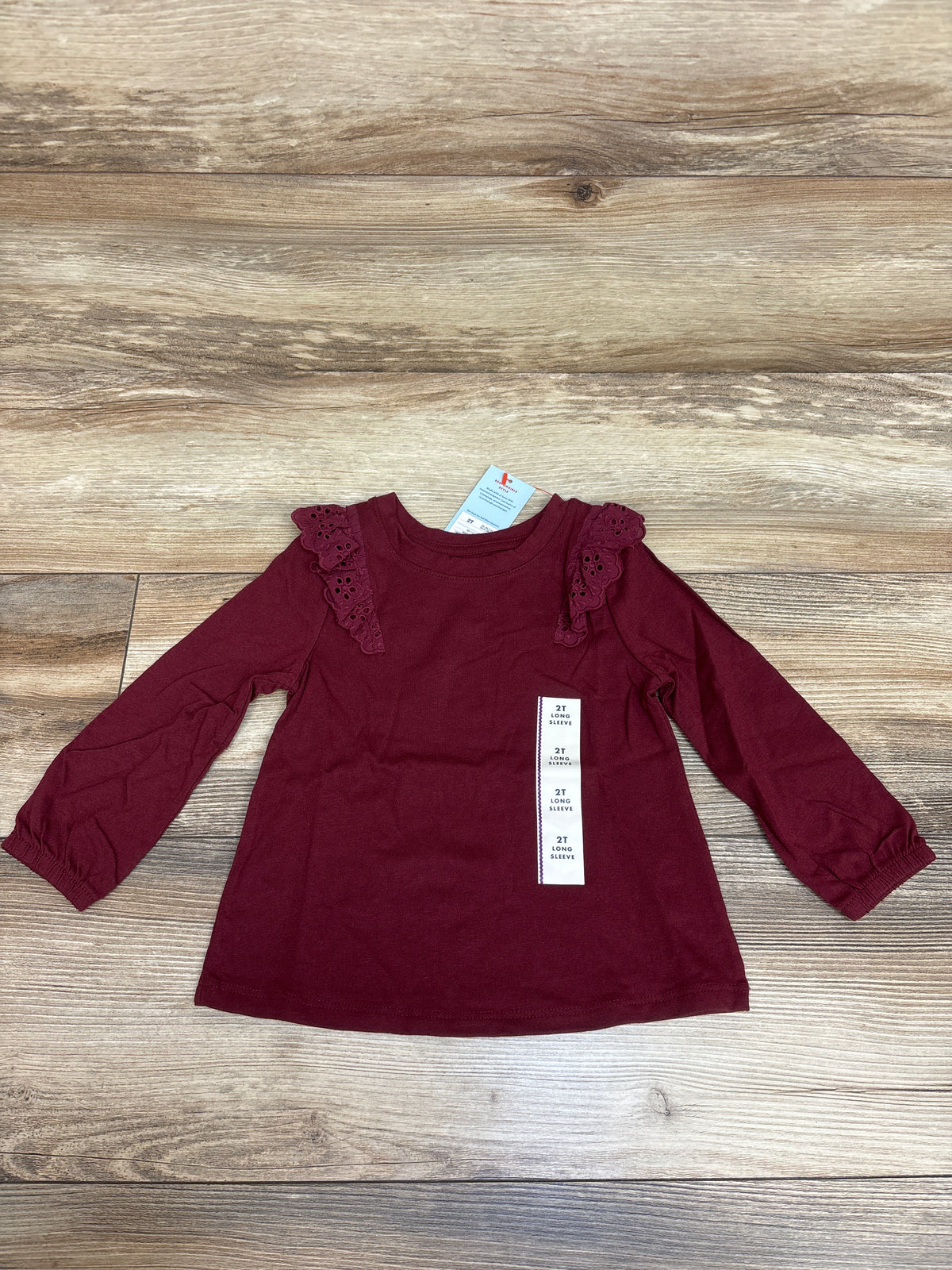 NEW Cat & Jack Long Sleeve Shirt Maroon sz 2T