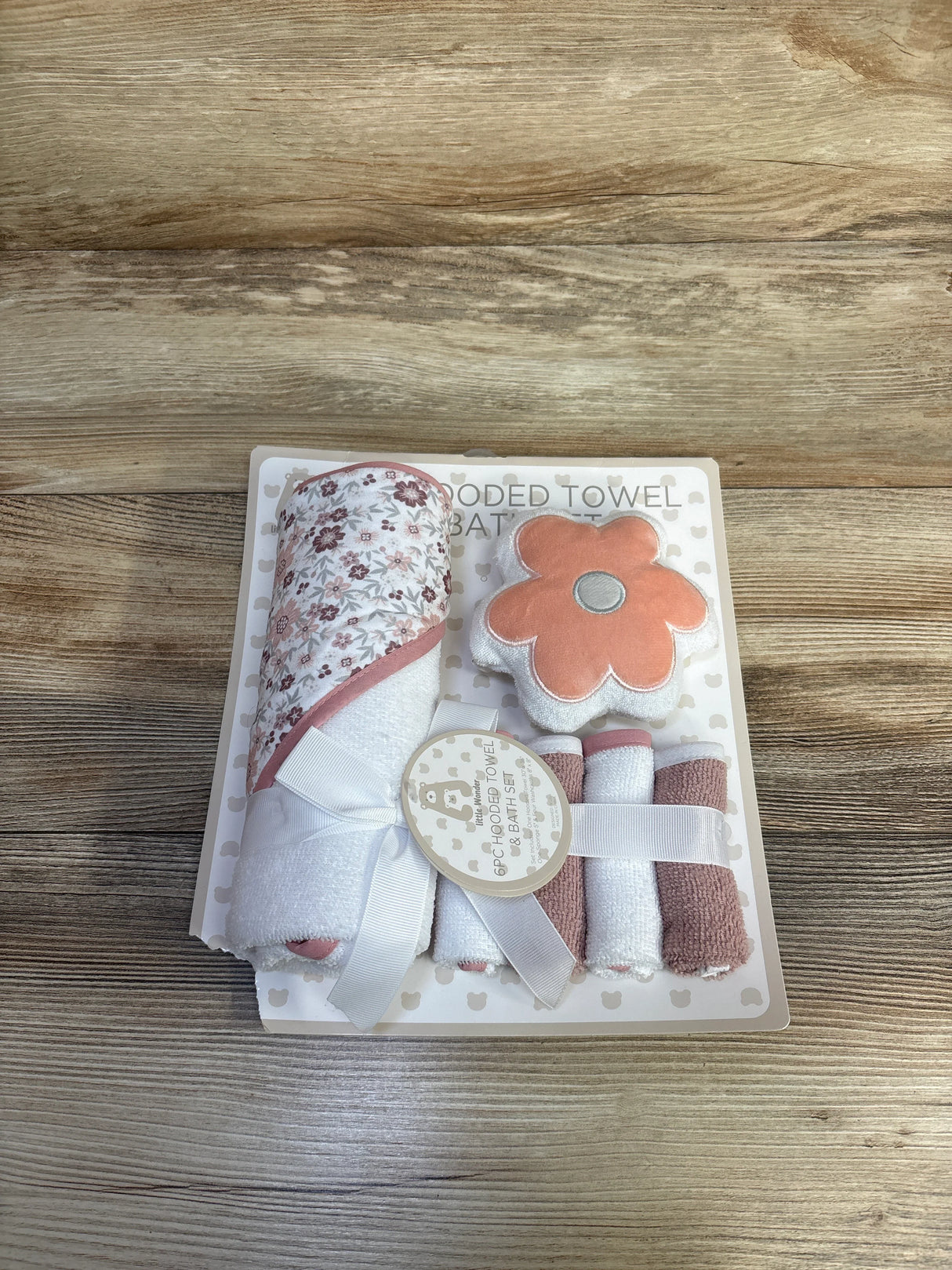 NEW Little Wonder Hooded Towel & Bath Set, 6pc