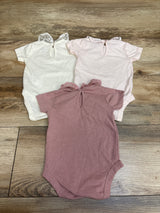 Laughing Llama 3pk Lace Collar Bodysuits Pink sz 6m