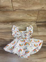 Rainbow Print Bodysuit Dress White sz 0-3m