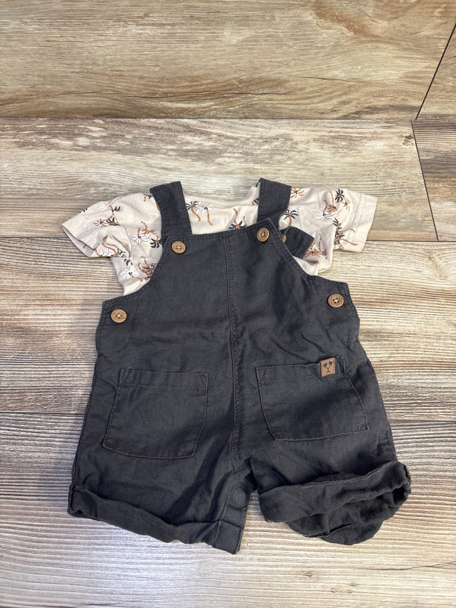 Carter's 2pc Shirt & Shortalls Set Beige sz 3m