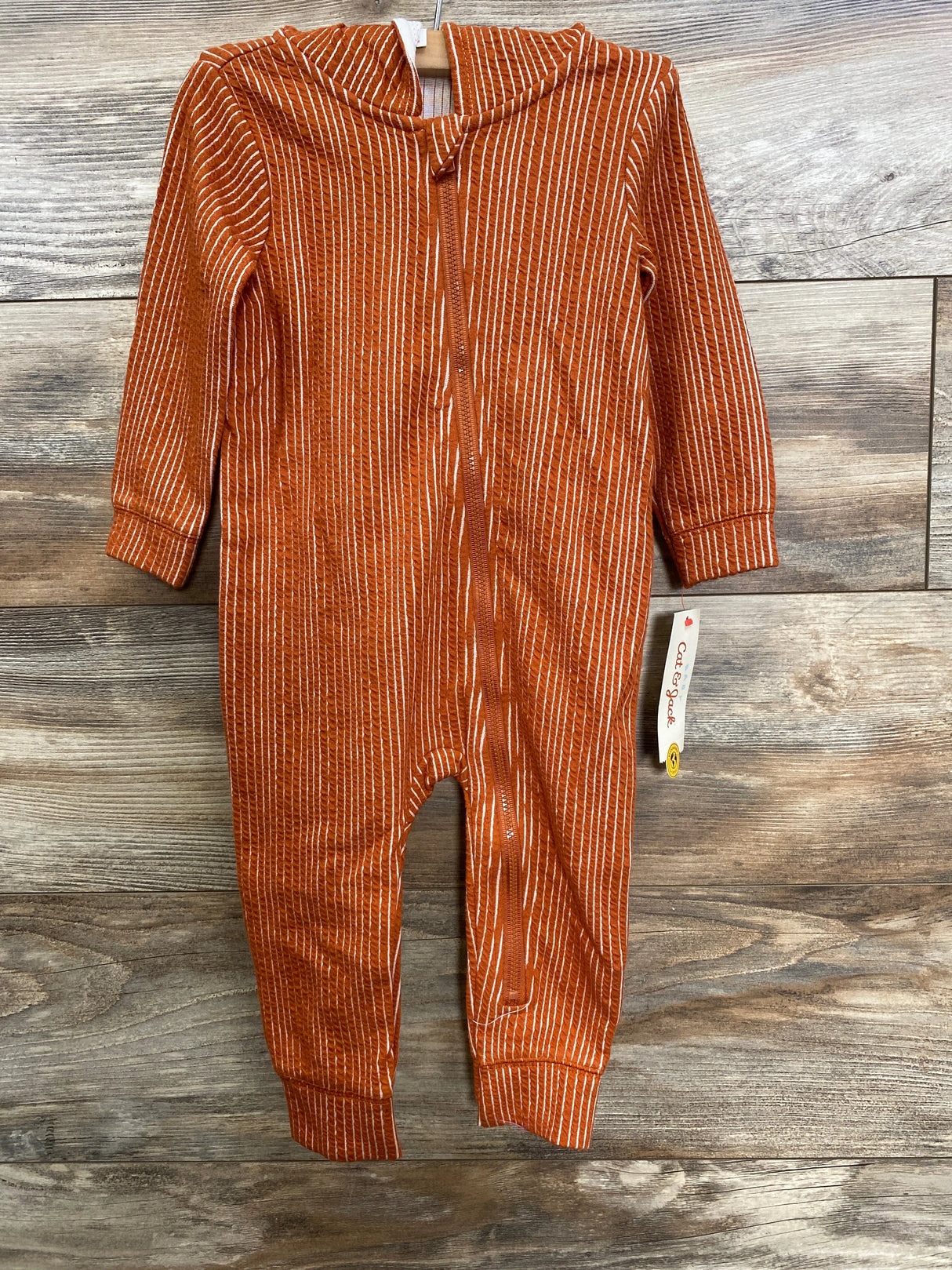 NEW Cat & Jack Textured Hooded Coverall Rust sz 12m