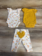 Carter's 3pc Floral Bodysuit & Pants Set White sz Newborn