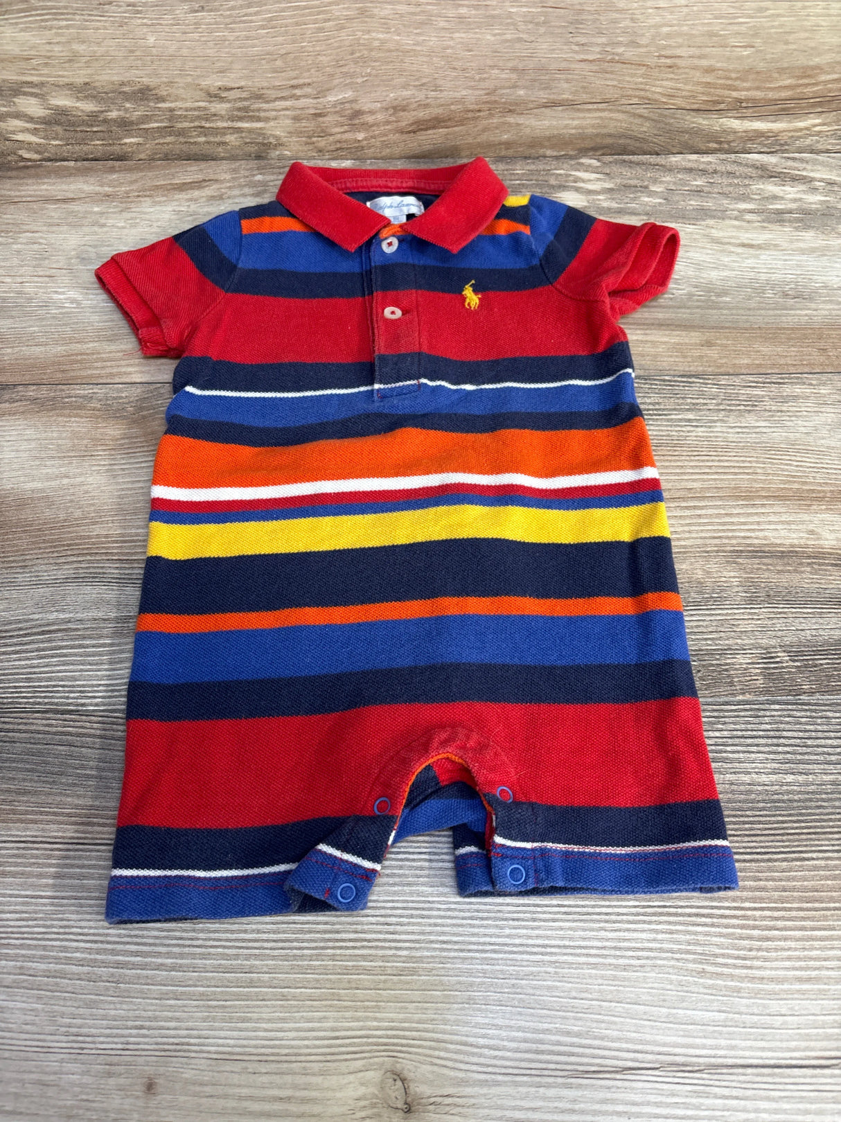 Ralph Lauren Polo Striped Shortie Romper Red sz 9m - Me n Mommy To Be